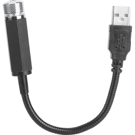 Tbest Verstellbarer USB-Ambienteprojektor für Autodach, Dekorative Innenlampe aus Aluminiumlegierung Rot Blau Lila (blau-violettes Licht).