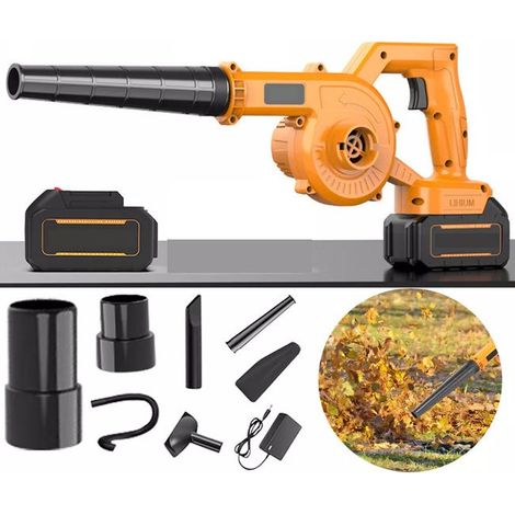Aspirateur et souffleur 2 en 1,souffleur électrique sans fil portatif, souffleur de feuilles électrique 21V pour jardin et voiture(1 batterie incluse) (1/5)
