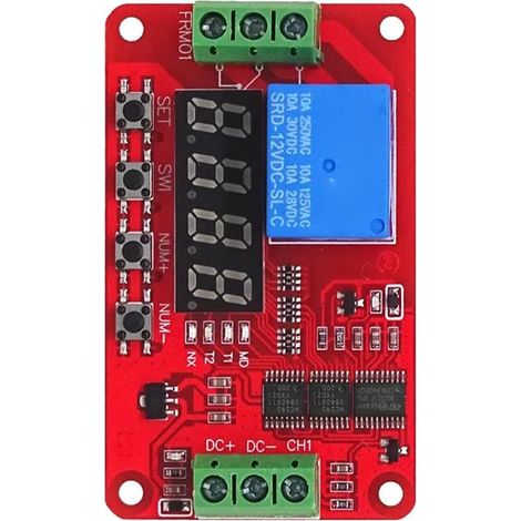 Module relais FRM01 1 canal 12 V CC, multifonction, minuterie à (1/5)