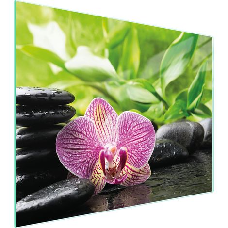 Glasschneidebrett 52x40 Orchidee
