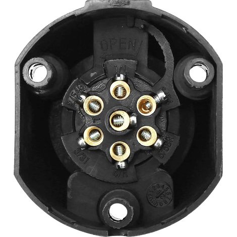 Prise adaptateur femelle pour remorque attelage socle en plastique 7 broches 12V Voiture Véhicule Caravane Connecteur Convertisseur Sécurité Signalisation Fiche (1/2)