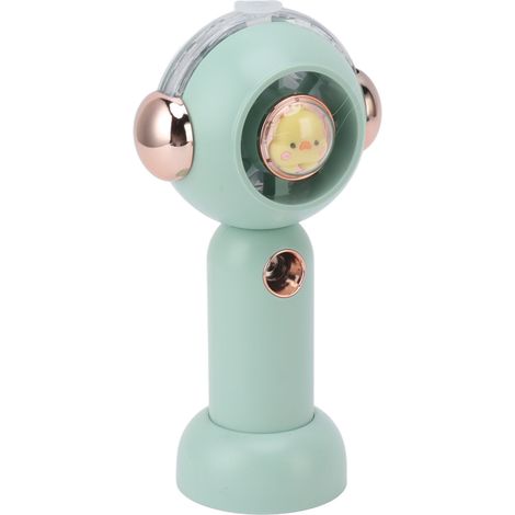 Joli ventilateur brumisateur portable avec fonction d'atomisation, rechargeable par USB, petit format et vert (500 mAh).