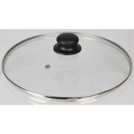 8x Pfannendeckel ø28cm aus Glas Edelstahl-Manschette Dampfabzug feuerfest (1/5)