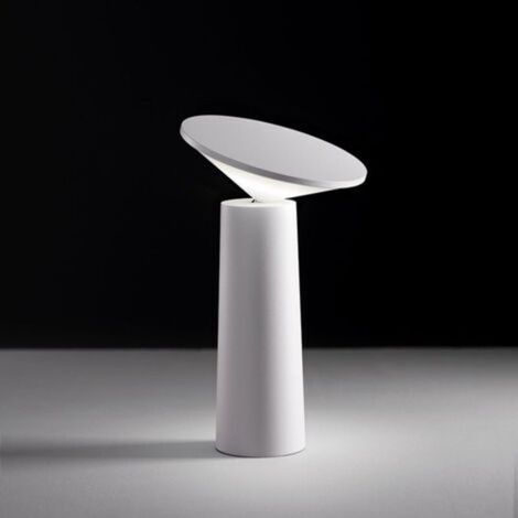 Lampe de table LED sans fil, rechargeable par USB, veilleuse tactile sans fil à intensité variable, 3 couleurs, pour une utilisation intérieure/extérieure, restaurant, bar, IP54, blanche