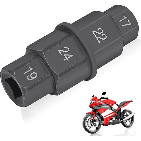 JANMIR-Outil d'axe hexagonal 17 mm, 19 mm, 22 mm, 24 mm, outil de démontage de roue de fusée de moto, douille spéciale pour motos Honda, Kawasaki, Suzuki (1/3)