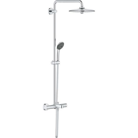 Grohe Vitalio Joy System 260 Duschsystem mit Thermostatbatterie für Wandmontage, 450mm Duscharm, 1750mm Brauseschlauch, Chrom