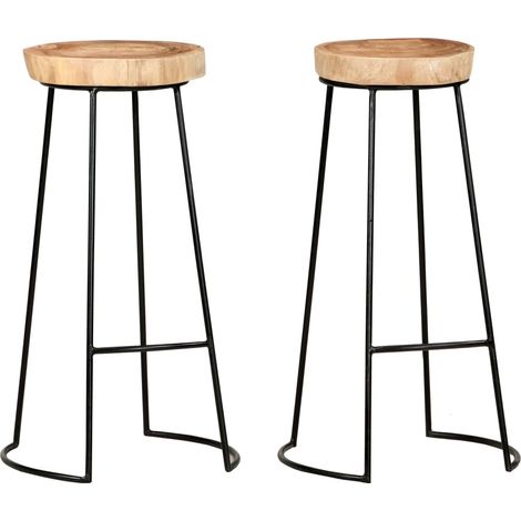 Taburetes de cocina 2 unidades madera maciza de acacia vidaXL (1/5)