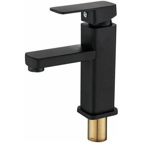 Robinet Lavabo - Alliage De Zinc Moulé Sous Pression - Finition Noir Mat - Sortie À Filtration Maillée - Installation Simple En Un Trou - 1 Pièce (1/5)