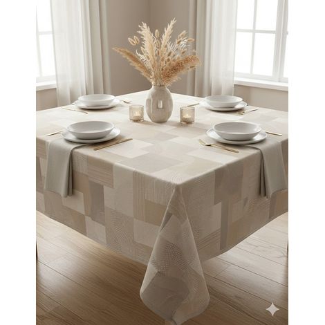 Toile Cirée Déco Access Deco Charline Beige Rl De 140cmx20m - Access Deco