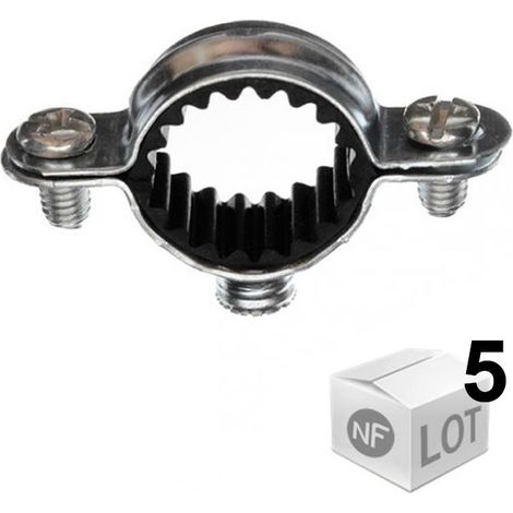 Sachet de 5 colliers simple isophonique métallique pour tube Ø26 - Ram