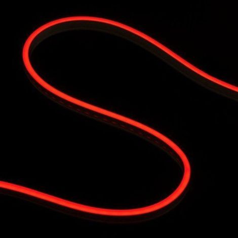 24V Bobina Striscia Led Neon Flex Colore Rosso 10 Metri IP65 10W/M Tagliabile Dove Vuole