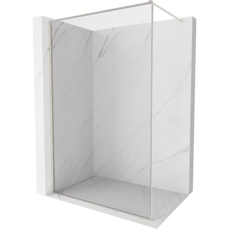 Mexen Kioto-F Duschwand Walk-in mit Rahmen 180 x 202 cm, transparent 8 mm, gebürsteter Nickel - 800-180-104-97-00