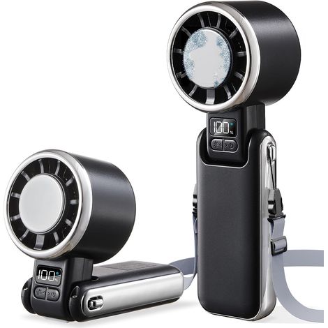 Tragbarer Turboventilator mit Kühlfunktion – 5 Geschwindigkeitsstufen, wiederaufladbarer 3600-mAh-Mini-Ventilator – ein unverzichtbares Reiseaccessoire