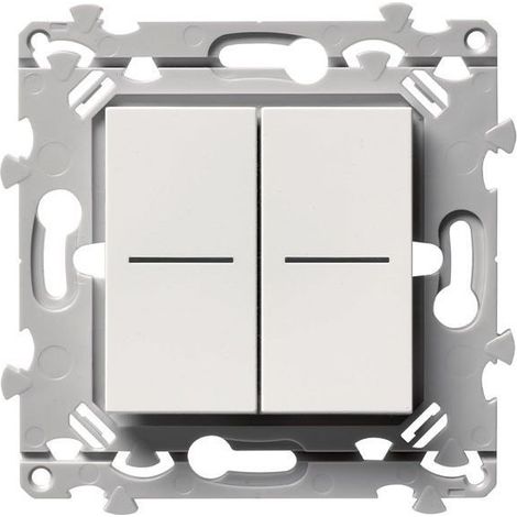 Hager – Double interrupteur à voyant – 2 commandes – Compatible va-et-vient ou poussoir – Installation encastrée – Indice de protection IP21 (1/5)