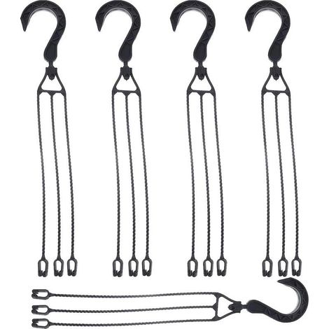Lot de 5 chaînes de Suspension en Plastique pour Pots de Fleurs rotatives à 360° (Noir) (1/5)