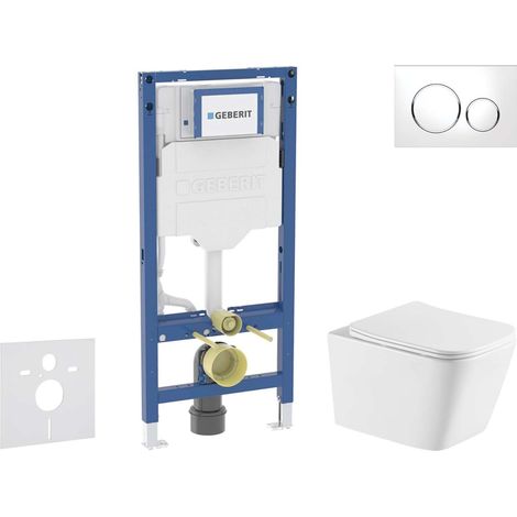 Geberit Duofix - Set con modulo di installazione, vaso WC Arkas l e sedile softclose, placca di comando Sigma20, bianco/cromo SANI11CA31140
