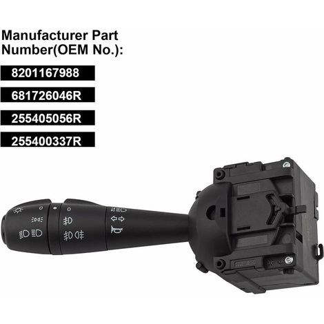 Comodo Duster Commodo pour Dacia Duster Dokker Sandero Lodgy Dokker Clio Logan 8201167988 Commutateur Colonne Direction Interrupteur de Commande au Volant Clignotants 255405056R MNS (1/4)