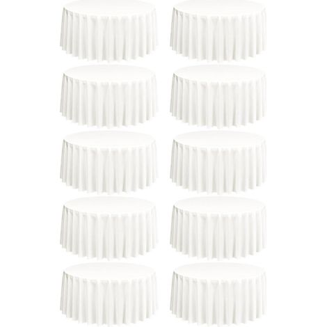 10er Pack runde Tischdecken 228cm Elfenbein, waschbar, fleckenfrei