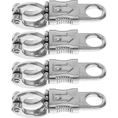 Mousqueton à Dégagement Rapide en Alliage de Zinc 4 Pièces Argenté, pour Équipement Équestre et Harnais de Cheval, Usage Escalade, Finition Simple et Élégante (1/5)