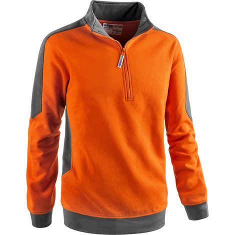 FELPA MEZZA ZIP PATCH ARANCIO/GRIG.