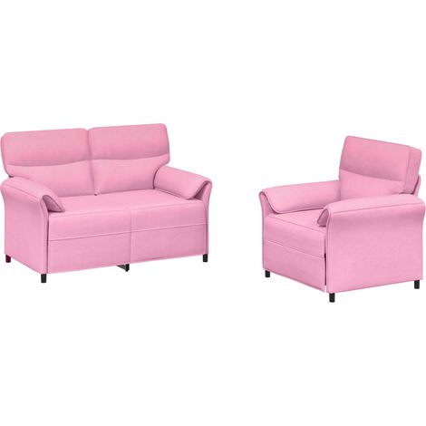 Sofa Set 2 stk. Rosa Stoff vidaXL (1/5)