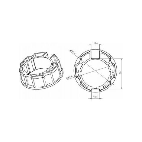 Adaptateur ogive inclinée 70mm CAME 001YK5138