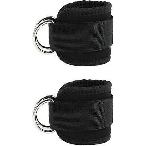 Lot de 2 chevillères de fitness avec anneau en D réglable pour hommes et femmes, pour exercices de renforcement musculaire des hanches et résistance B (1/5)