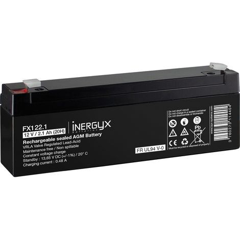 Batterie rechargeable 12VDC 2,1AH flamme retardante - IZYX - FX122.1