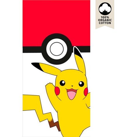 Serviette de plage en coton Pokémon Pikachu Poké Ball