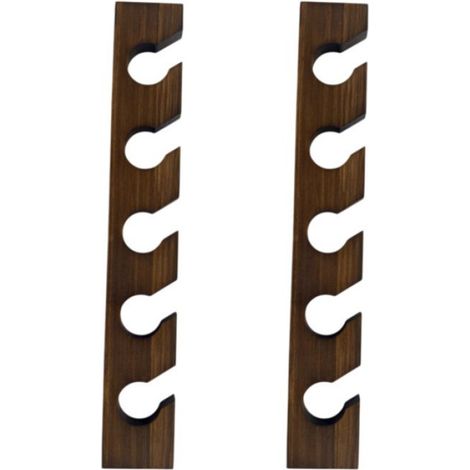 Porte-Chapeaux Mural - Bois Noyer - Installation Verticale pour Casquettes - Pour Porte ou Mur - Lot de 2 (1/4)