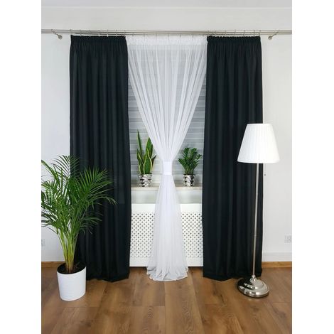 Tenda preconfezionata con nastro adesivo - nera (1/4)