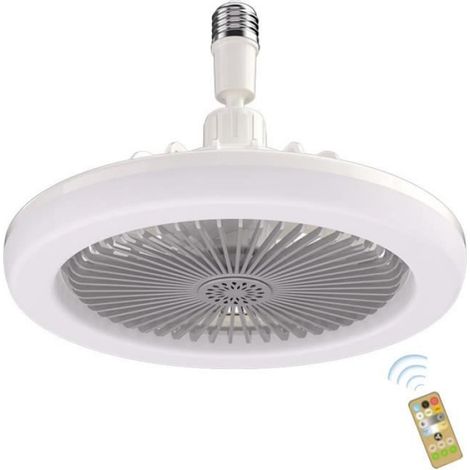 Lampe De Ventilateur - Plafond - Télécommande - 3 Vitesses - Graduation Continue - LED - Diamètre 25 Cm - Gris