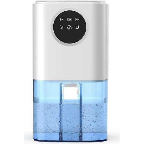 Déshumidificateur intelligent portable pour la maison, grande capacité de 1,7 L, idéal pour la salle de bain ou le sous-sol, avec minuterie et voyants lumineux colorés. Prise secteur. (1/5)