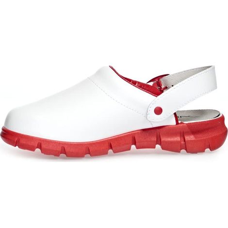 Abeba 7313-39 Dynamic Scarpe Sabot Taglia 39, Bianco/Rosso (1/4)