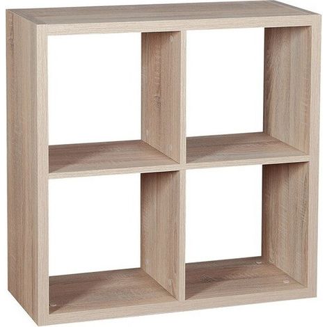Estantería Levnova 102, Roble Sonoma, Abierta sin pared trasera, Aglomerado laminado, Número de puertas: 0, Número de cajones: 0, 77x77x33cm