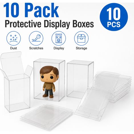 10 boîtes de présentation transparentes et protectrices pour figurines standard (1/5)