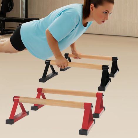 Barres de pompes en bois, barres de 50 cm pour équilibre sur les mains et musculation au poids du corps, supportant jusqu'à 400 kg, pour la maison, le bureau ou la salle de sport. (1/5)