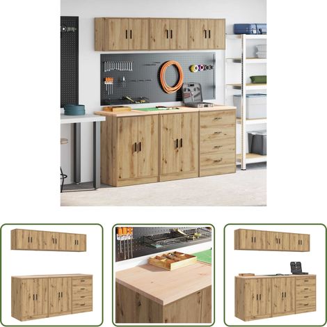 Werkzeugaufbewahrung - Garagenschränke 6 Stk. Artisan-Eiche Holzwerkstoff (1/5)