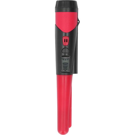 Détecteur de métaux portatif rouge avec écran LCD, chercheur d'or, détecteur à main avec lampe torche (livré sans piles) (1/5)