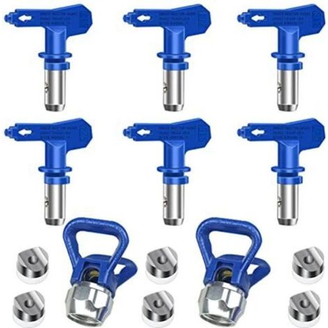 Lot de 6 buses de pulvérisation réversibles sans air – 211, 315, 417, 515, 517, 523 – pour peinture maison, façade, terrasse et clôture (1/5)