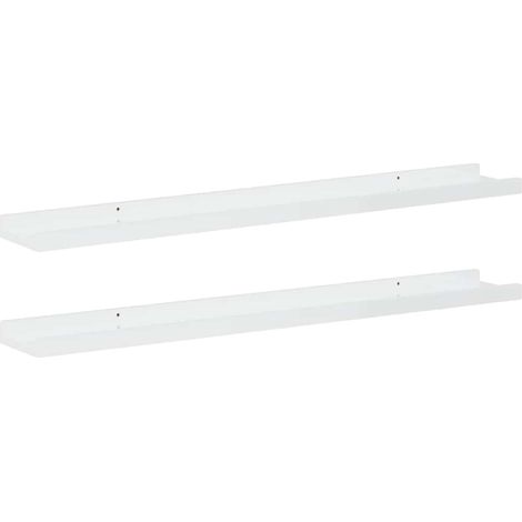 Maison Exclusive - Wandregale 2 Stk. Hochglanz-Weiß 80x9x3 cm (1/5)
