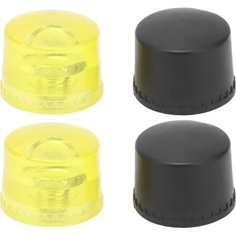 Set mit 4 Ersatzköpfen für Gummihämmer, Renovierungswerkzeuge, gelb und schwarz (Φ30 mm) (1/5)