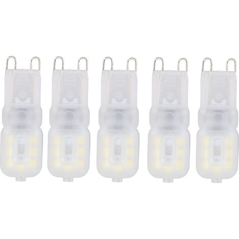 Ortviai Ampoules LED G9 3 W – 5 pièces, lumière blanche 6000 K, 14 LED, culot bi-pin, 110 V (1/5)
