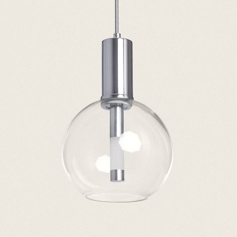 Lampada a Sospensione LED 5W Metallo e Vetro Ludvika Cromato (1/5)