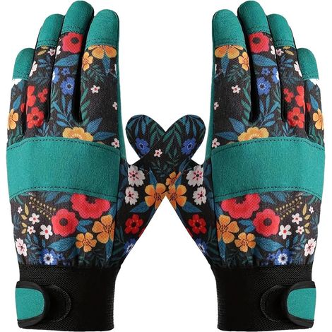 Handschuhe, Gartenhandschuhe, Arbeitsfäustling, verschleißfeste Mikrofaserkonstruktion, pannensichere Grifffäustlinge, ideal für Pflanzen im Freien und Gartenarbeit, 9 x 4 Zoll, grüne Farbe, 1 Paar
