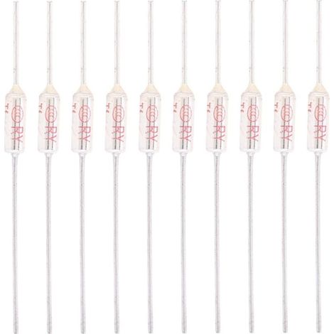 10 Pièces Fusibles Thermiques 10A 250V, Coupure de Fusible Thermique à Coque Métallique, Fusible de Température(192°C) (1/5)