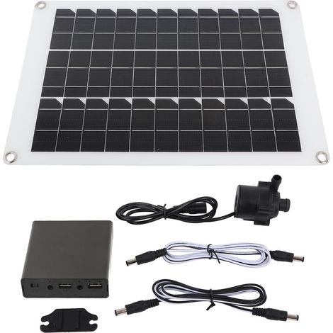 Kit de pompe solaire submersible 20 W pour fontaine, silencieuse, 12 V, pour bain d'oiseaux, bassin à poissons, jardin hydroponique