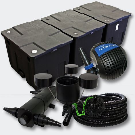 Kit:Filtration de Bassin 90000l 36 Watts UVC Stérilisateur Pompe Skimmer