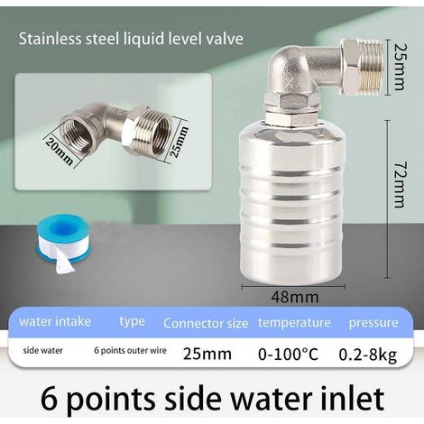 Valve Flotteur Automatique - Acier Inoxydable 304 - DN20 - Pour Cuve à Eau et Chaudière Solaire - 1 Pièce (1/4)