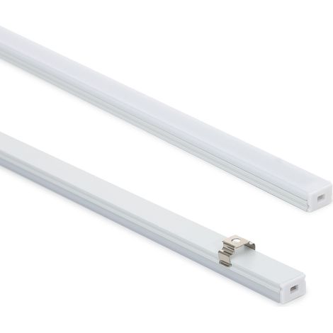Perfil Aluminio Superficie 2m para Tira LED hasta 8 mm Blanco 2 m Blanco traslúcido (1/5)